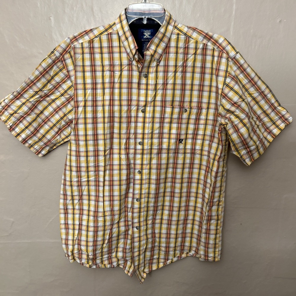 Twenty‎ X Wrangler Large Yellow Plaid Button Down Shirt